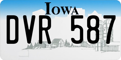 IA license plate DVR587