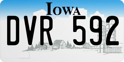 IA license plate DVR592