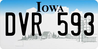 IA license plate DVR593