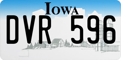IA license plate DVR596