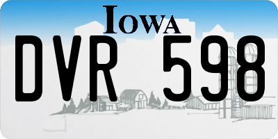 IA license plate DVR598