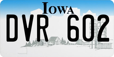 IA license plate DVR602