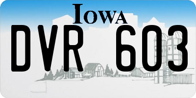 IA license plate DVR603
