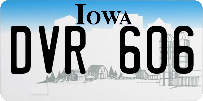 IA license plate DVR606