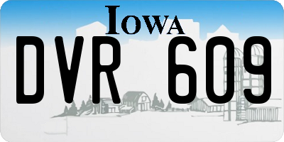 IA license plate DVR609