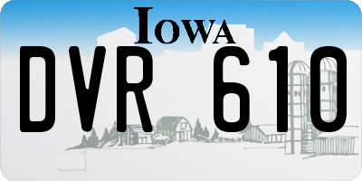IA license plate DVR610