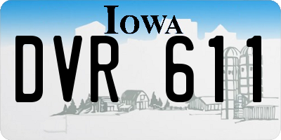 IA license plate DVR611