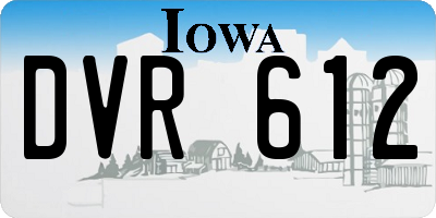 IA license plate DVR612