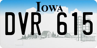IA license plate DVR615