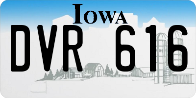 IA license plate DVR616
