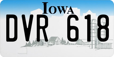 IA license plate DVR618