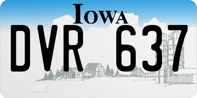 IA license plate DVR637