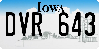 IA license plate DVR643
