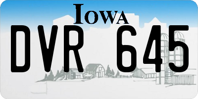 IA license plate DVR645