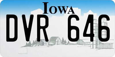 IA license plate DVR646