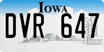 IA license plate DVR647