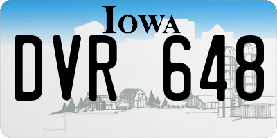IA license plate DVR648
