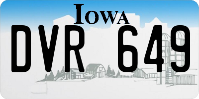 IA license plate DVR649