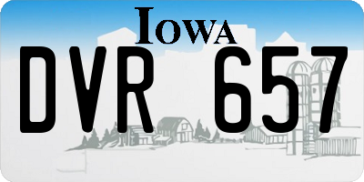 IA license plate DVR657
