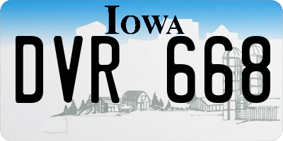 IA license plate DVR668