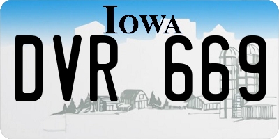 IA license plate DVR669