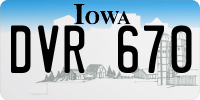 IA license plate DVR670