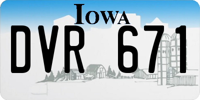 IA license plate DVR671