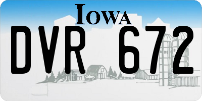 IA license plate DVR672