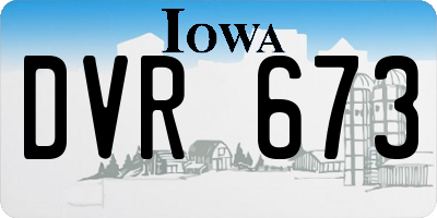 IA license plate DVR673