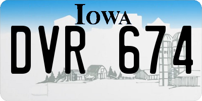 IA license plate DVR674