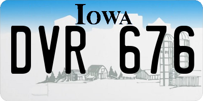 IA license plate DVR676