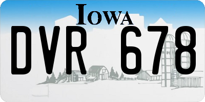 IA license plate DVR678