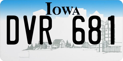 IA license plate DVR681