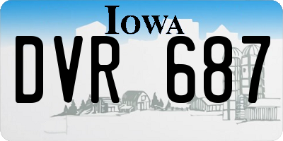 IA license plate DVR687
