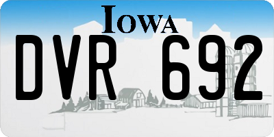 IA license plate DVR692