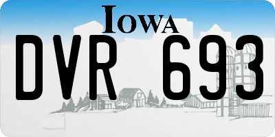 IA license plate DVR693