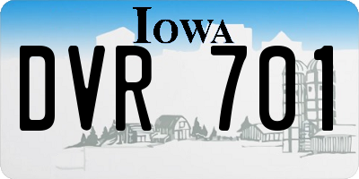 IA license plate DVR701