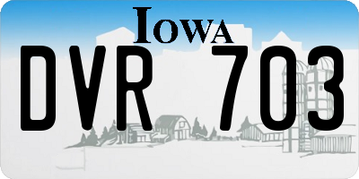 IA license plate DVR703