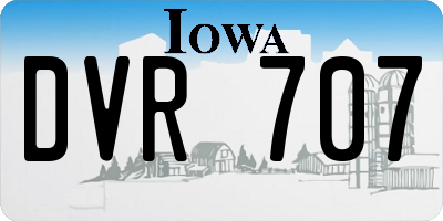 IA license plate DVR707