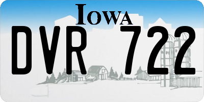 IA license plate DVR722