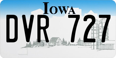 IA license plate DVR727