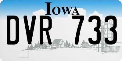 IA license plate DVR733