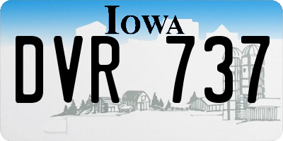 IA license plate DVR737