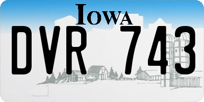 IA license plate DVR743