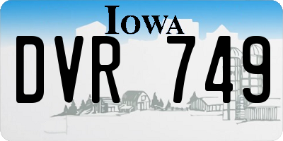 IA license plate DVR749