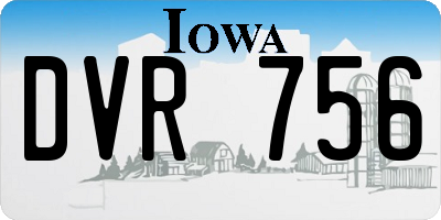 IA license plate DVR756