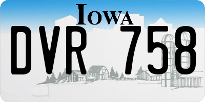 IA license plate DVR758