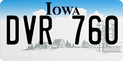 IA license plate DVR760