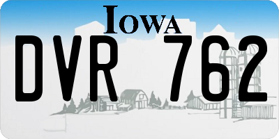 IA license plate DVR762