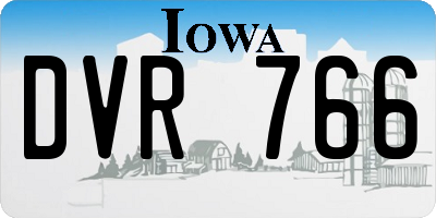 IA license plate DVR766